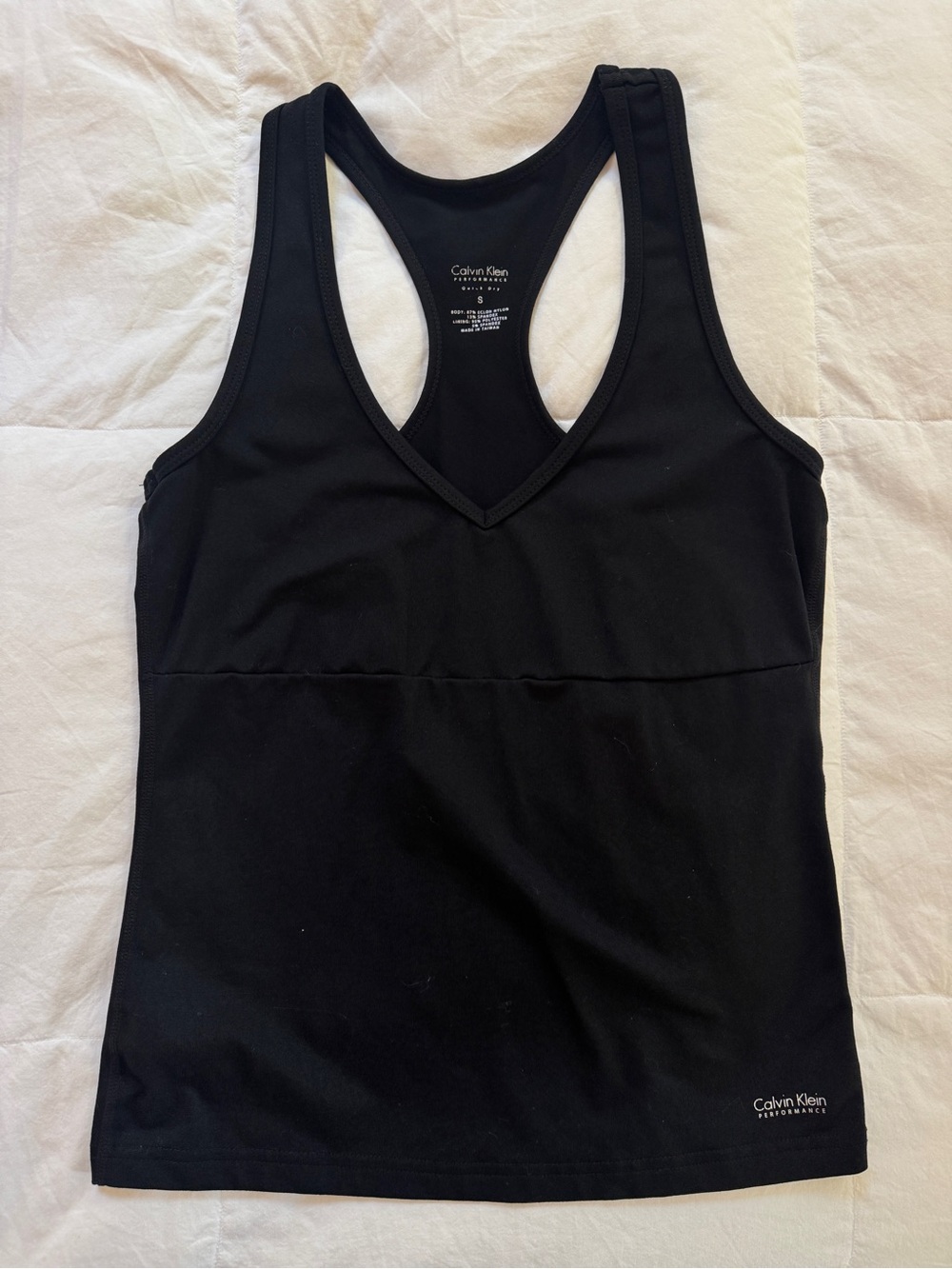 Calvin Klein Black V-Neck Racerback Tank / Workout Top